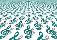 Brewster Cricket Decoupage Treble Clef Landscape Paper