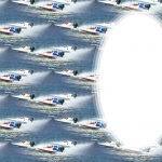 Insert Sheet with powerboat design.