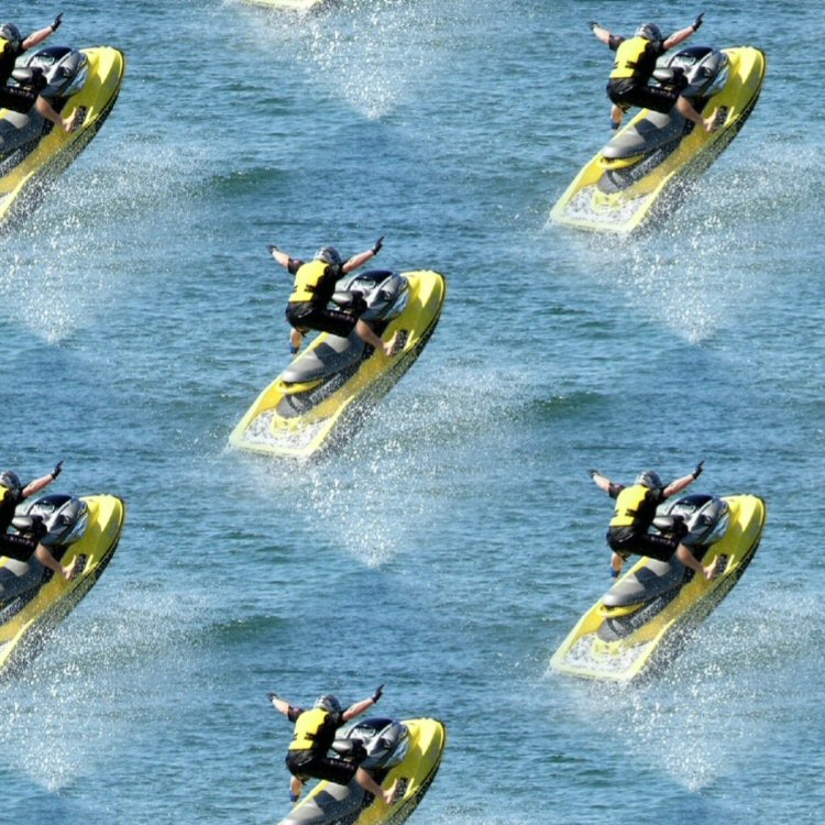Card making paper with Jet Ski on.