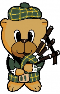 Scottish Bagpiper Bear. (New Style).