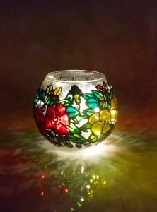 Glass Painted Vase.