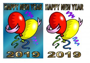 2019 New Year 3D decoupage sheets.