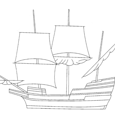 5x7 Sailing Ship Digital Stamp.