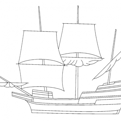 Sailing Ship Digital Stamps.