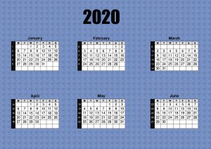 6 Month Calendar.